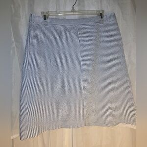 Brooks Brothers Blue and White A-Line Skirt Seersucker, Vintage Size 8